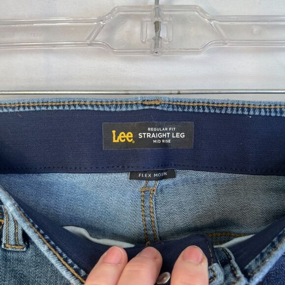 LEE Regular Fit Mid Rise Straight Leg Denim Jeans Flex Motion Size 14M Casual - Picture 6 of 9